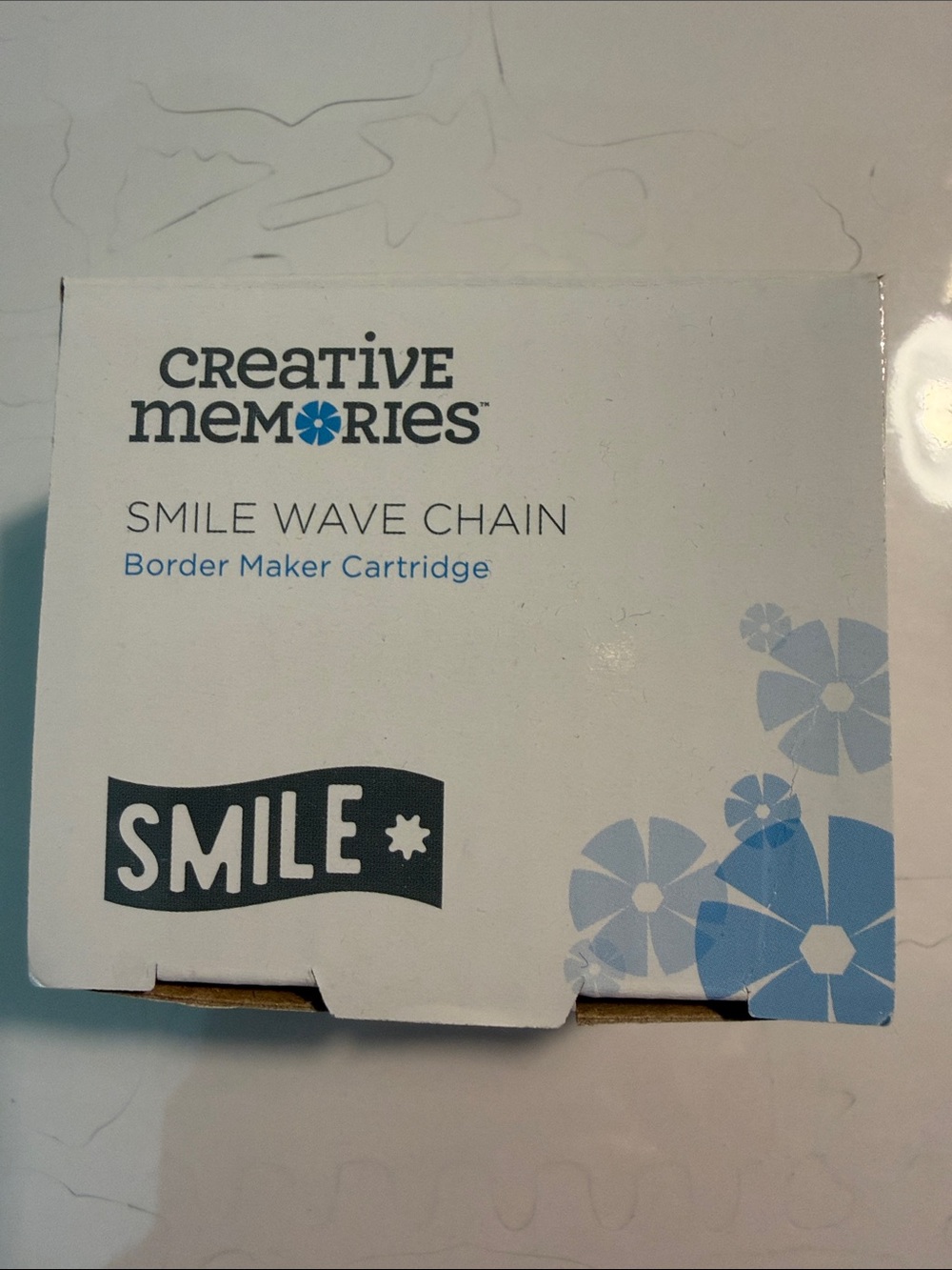Creative Memories Border Maker Cartridge - Blue and White Floral 'Smile'